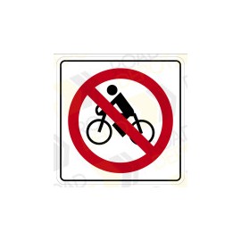 Calcomanía reflejante impresa de señal SR-30 PROHIBIDA LA CIRCULACIÓN DE BICICLETAS