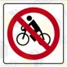 Calcomanía reflejante impresa de señal SR-30 PROHIBIDA LA CIRCULACIÓN DE BICICLETAS
